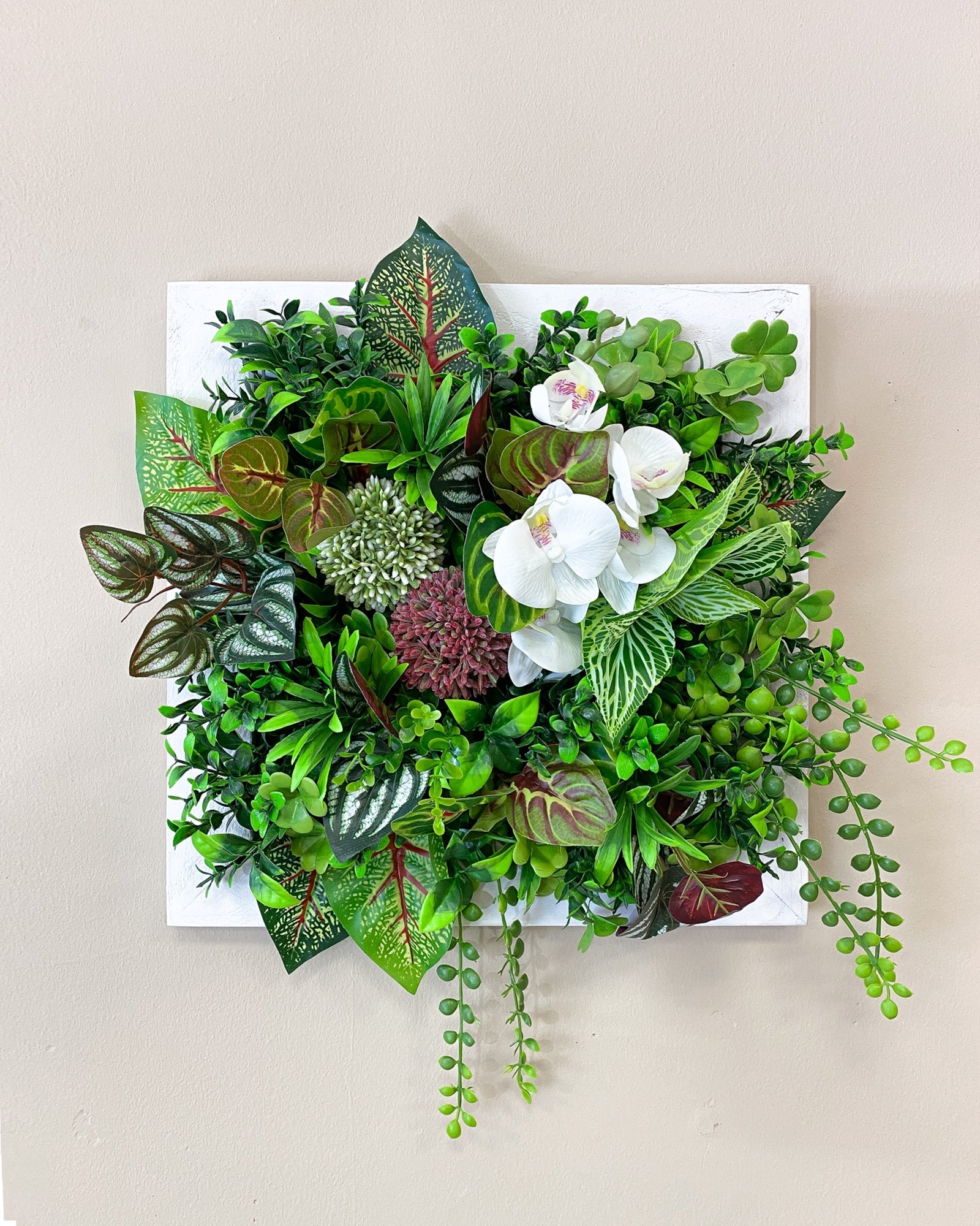 Tiny Frame "BAHIA" aus Realtouch Kunstpflanzen mit Fichtenholzrahmen